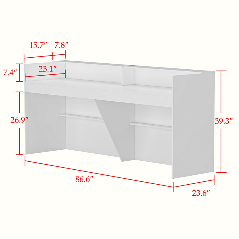 Wade Logan Beenu Rectangular Reception Desk Reviews Wayfair Canada